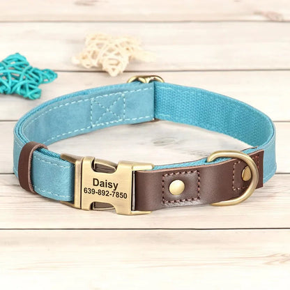 Custom Engraved Leather Dog Collar - SHIMIS